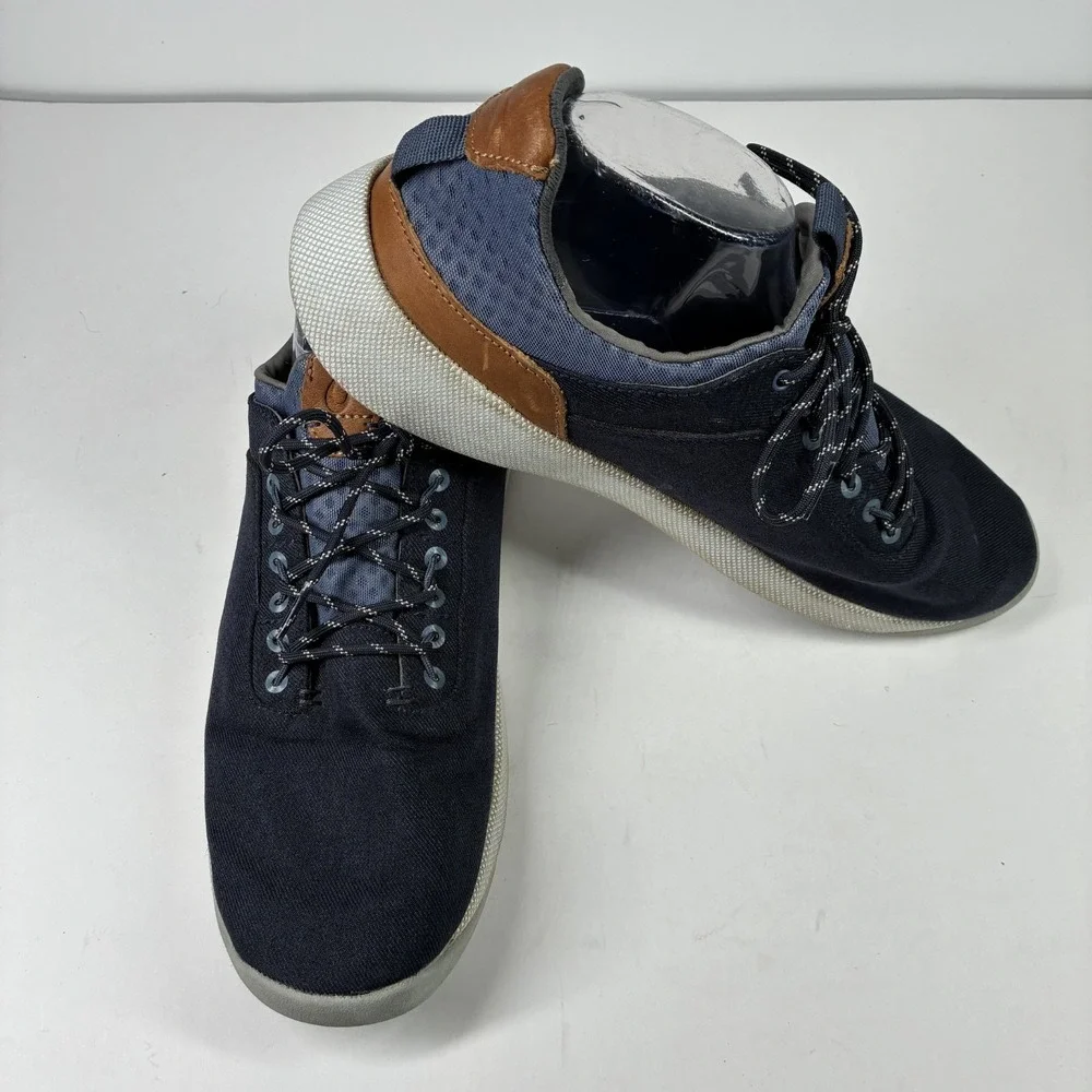 OluKai Nanea Li Men's US 10 Navy Blue Canvas Lace-Up Casual Sneakers 10485-TFVI